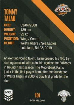 2021 NRL Traders #159 Tommy Talau Back